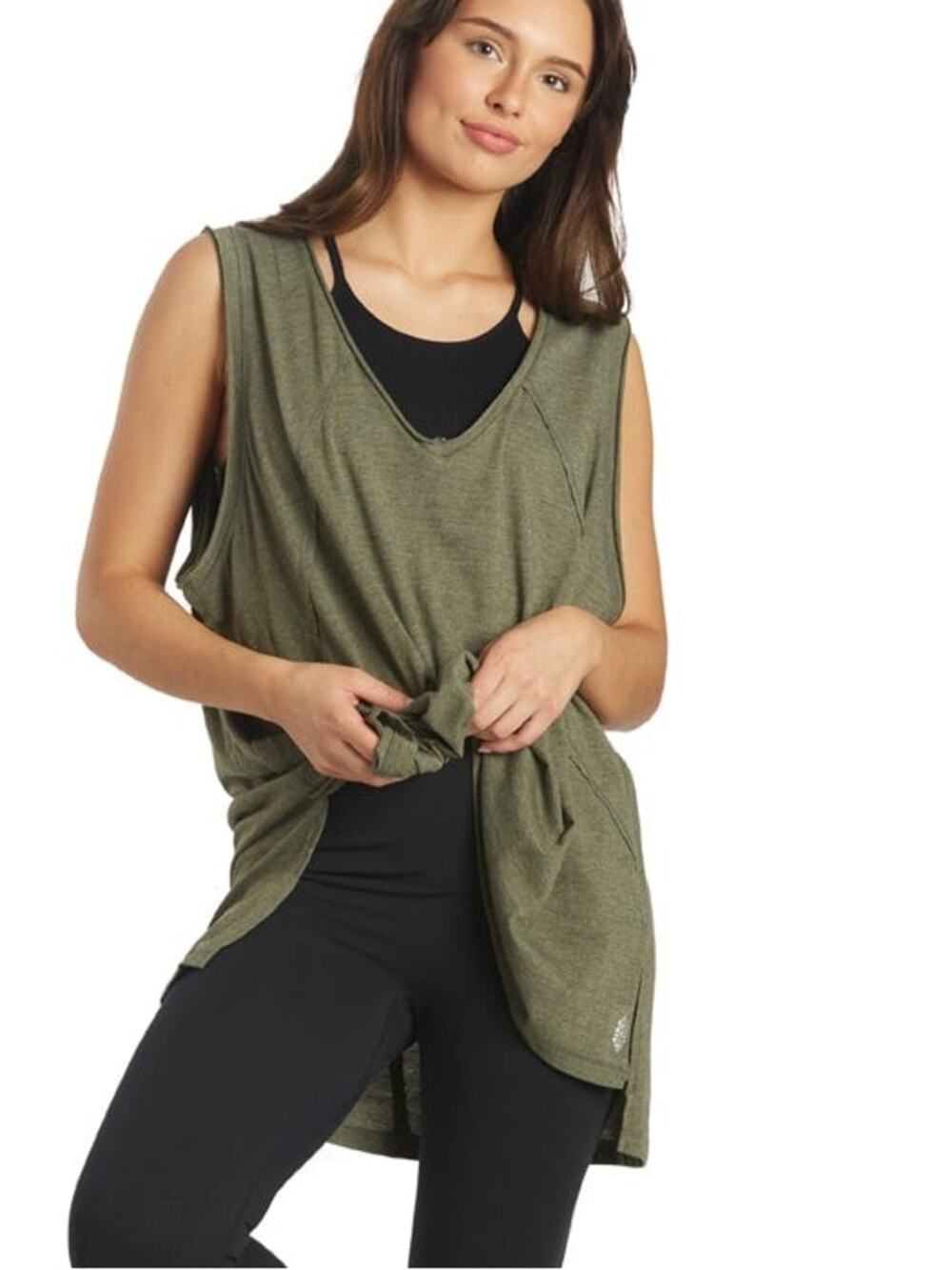 Free People Movement City Vibes Loose Relaxed Oversized Tank Top Green Size XS